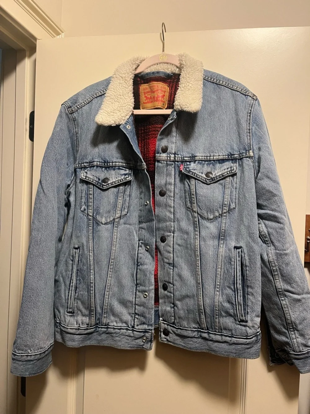 Levi's Light Blue Denim Sherpa Collar Jacket - Picture 2 of 7